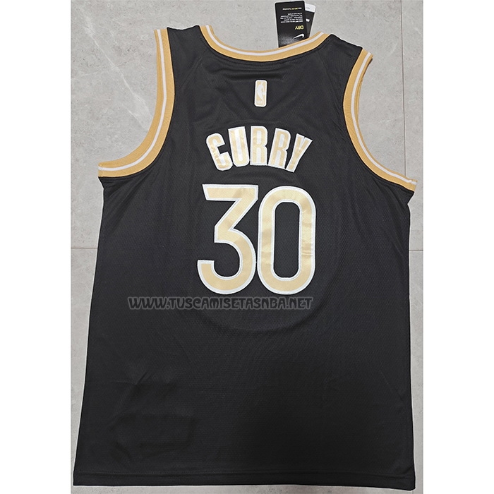 Camiseta Stephen Curry NO 30 Golden State Warriors Select Series Oro Negro